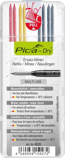 PICA 4020 Minenset Pica-Dry 4x schwarz, 2x rot, 2x gelb feucht abwischbar