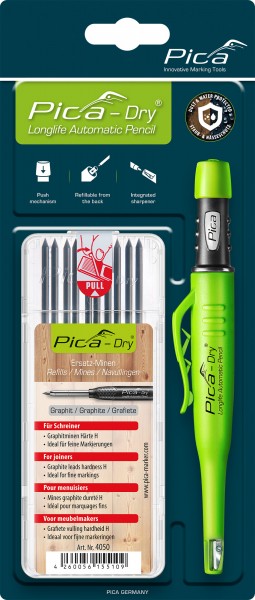 Pica 30405-Dry Bundle - Longlife Automatic Pencil + Minen-Set Schreiner Graphit H 4050